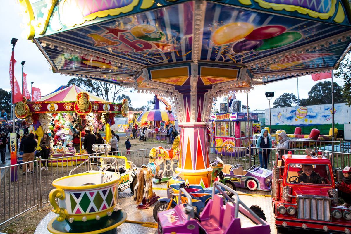 Kiddy rides at Carnival Fever Perth.