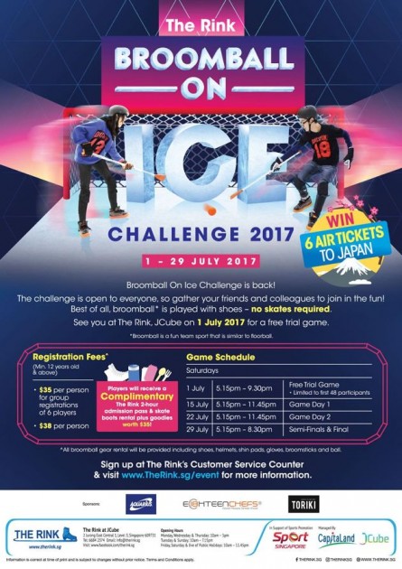 Jcube Broomball on ice challenge