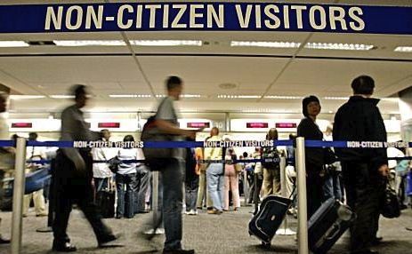 Airport Immigration queue for non-citizens
