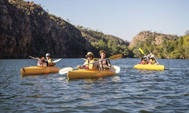 canoe with friends through the Katherine gorge