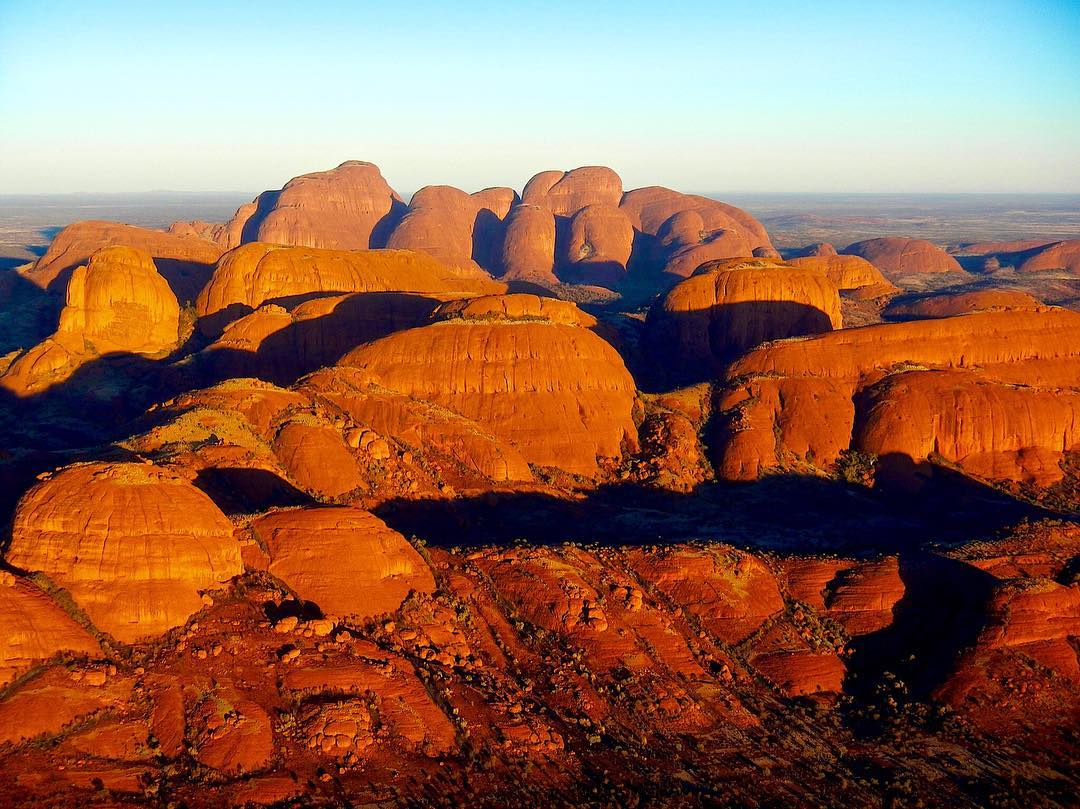 the view of the olgas from helicopter
