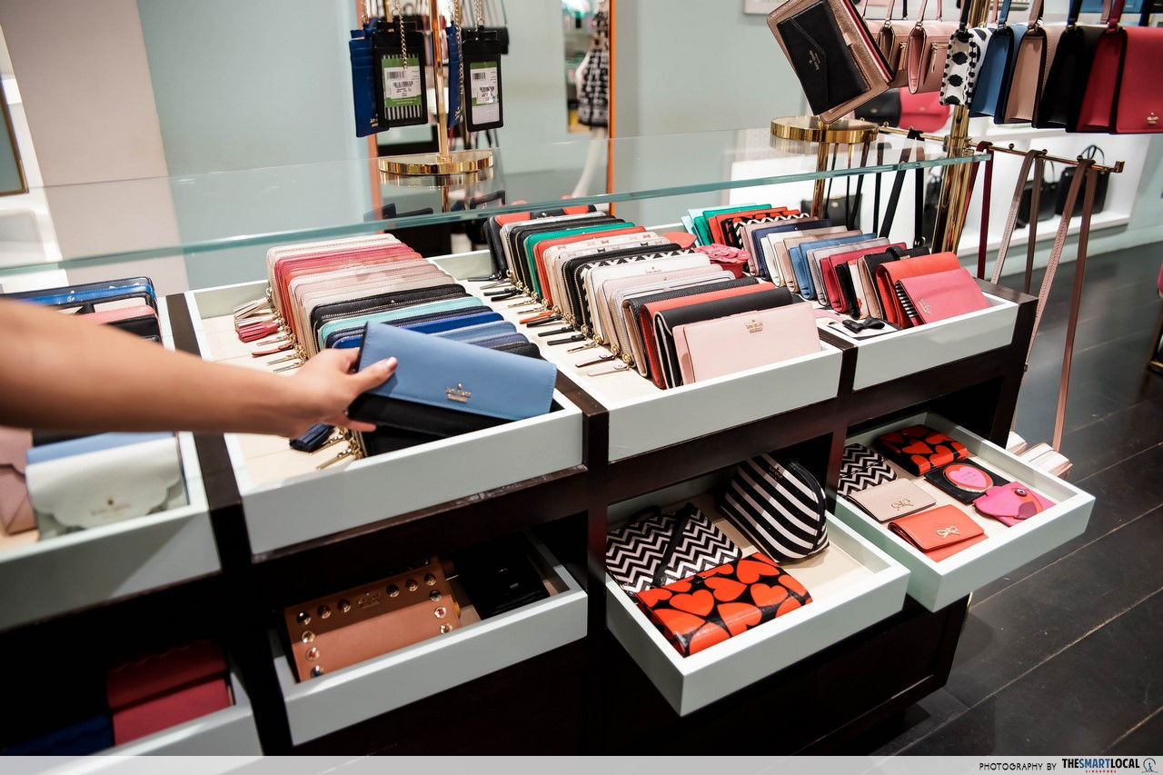 Kate Spade wallets on discount at ION Orchard!