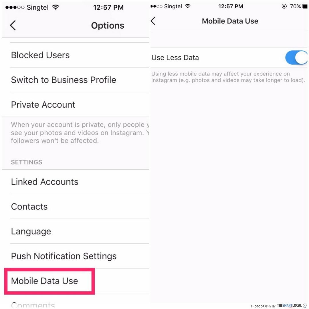 Instagram Mobile Data Use