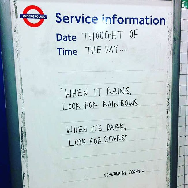 London underground announcement board