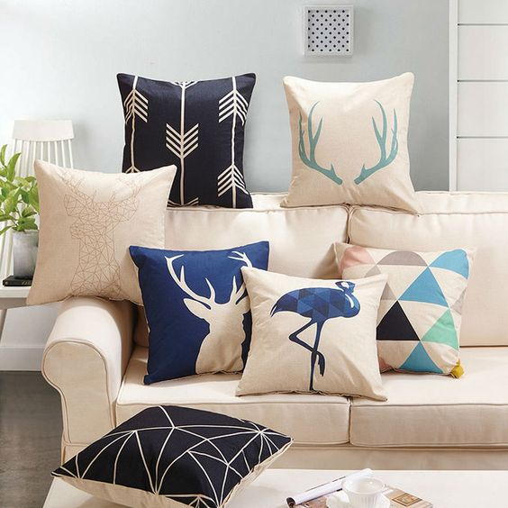 geometric animal pastel cushions taobao