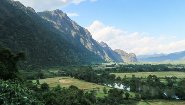 views of vang vieng from the top