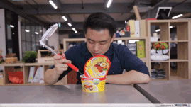 Nissin selfie fork giveaway weird inventions in singapore
