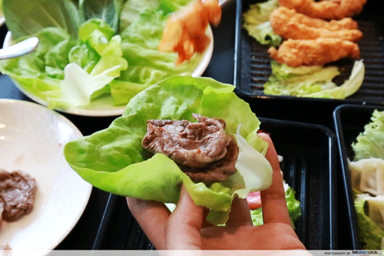 korean-style lettuce wrap