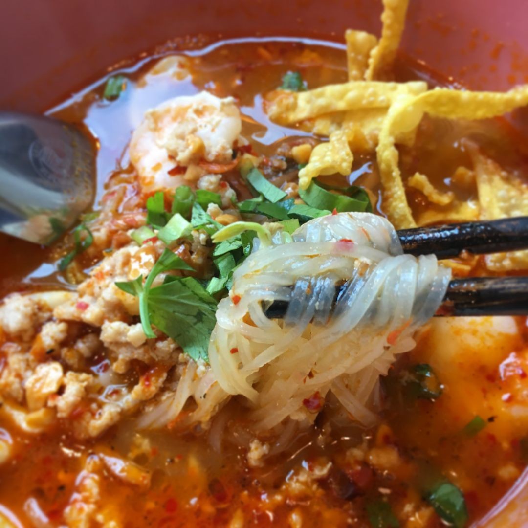 Tom yum broth from Tiew Mai Thai Boat Noodles