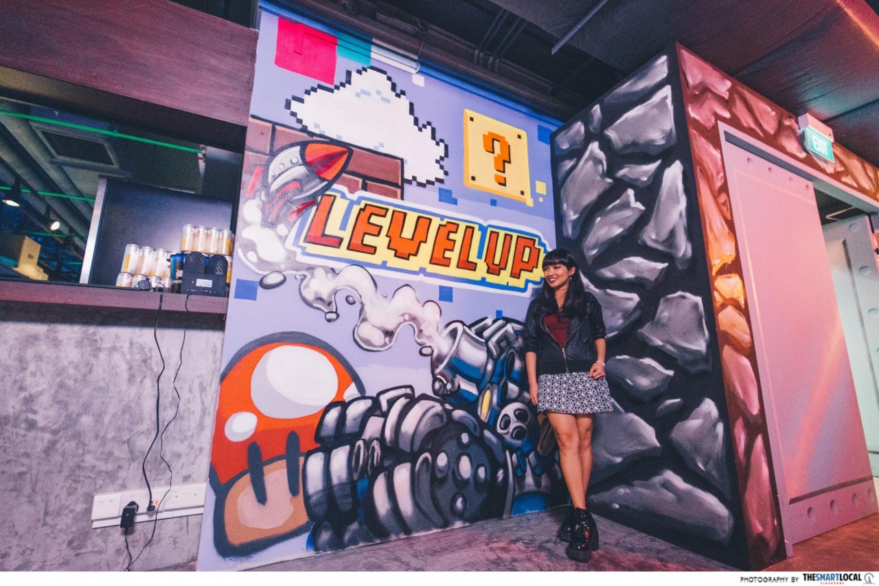 Level Up Singapore Arcade Bar wall mural graffiti