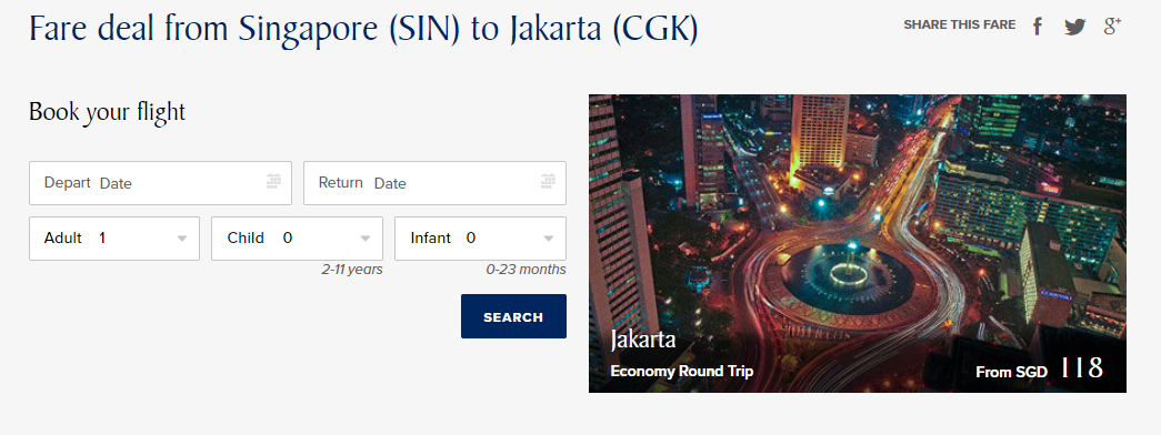 Singapore Airlines DBS Jakarta Offer