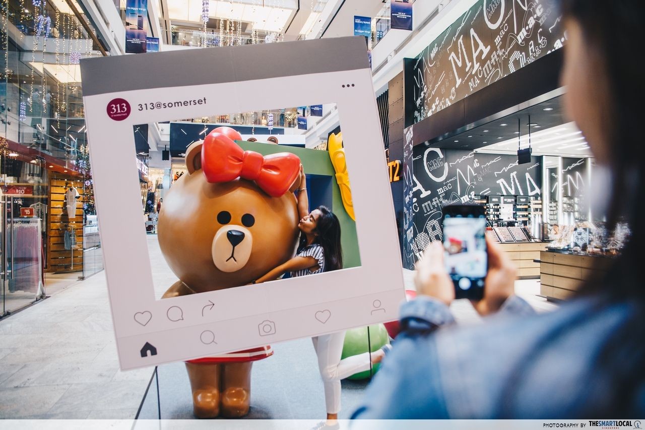 Snap a selfie with Sally, Brown, Cony and Choco