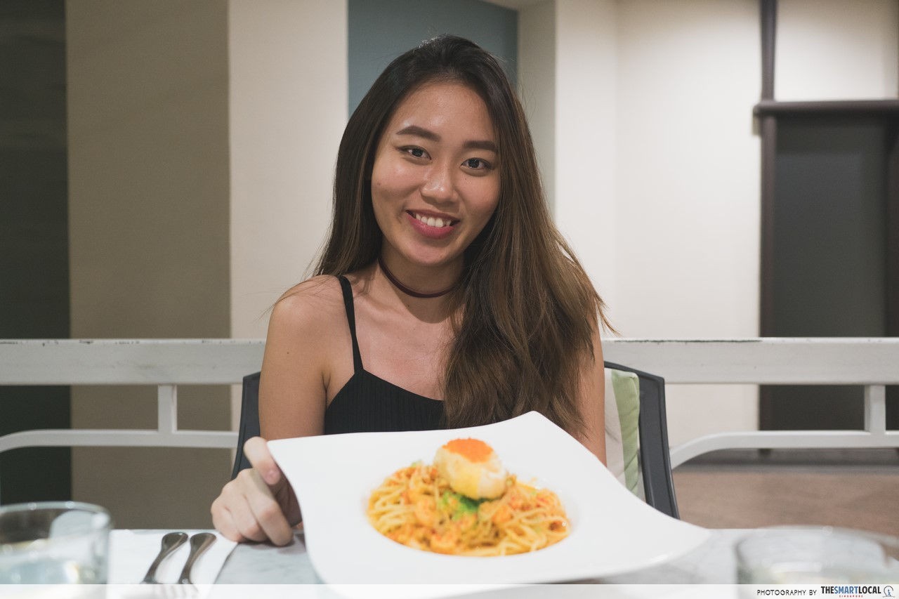 Ci Hui with her Baby Crayfish Spaghetti