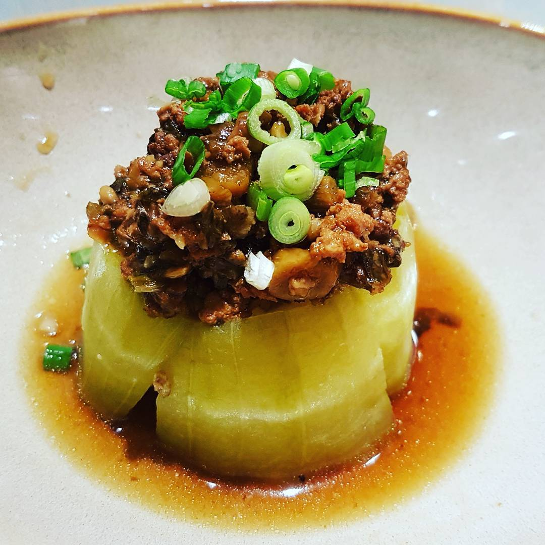 A new year, a fresh diet (47) - Steamed hairy gourd with preserved vegetable minced pork