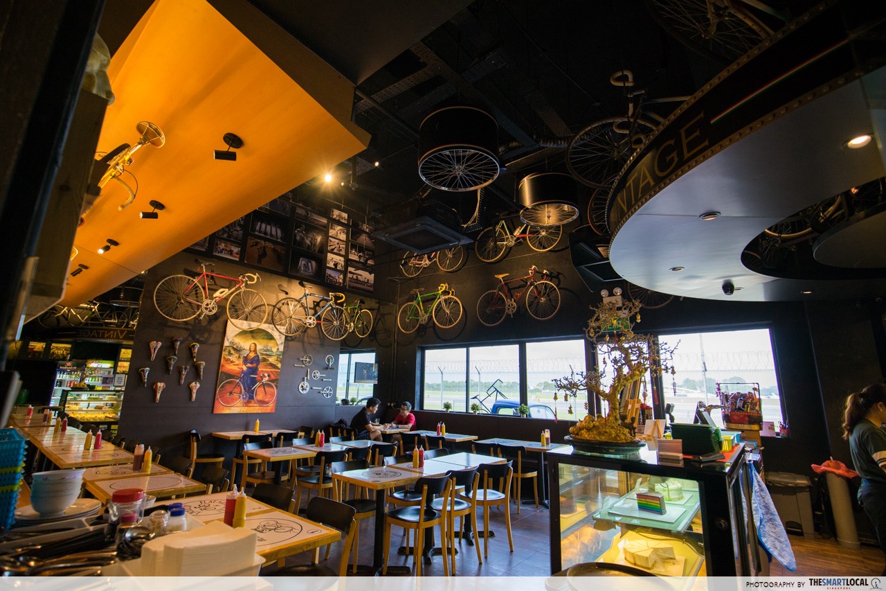 Seletar bicycle-themed cafe interior