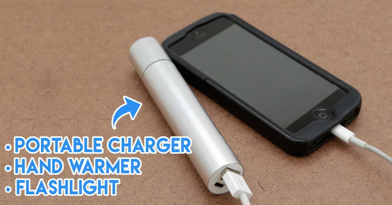 portable phone charger flashlight hand warmer