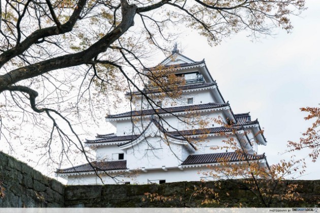 Tsuruga Castle has sweeping views of sakura in April