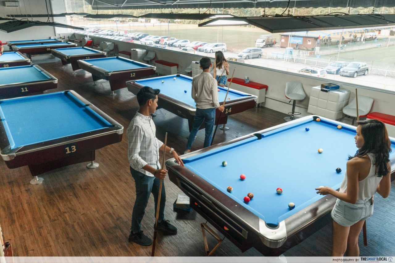 Play pool at Grandstand