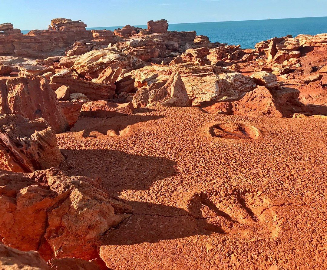 dinosaur footprints at gantheaume point in broome