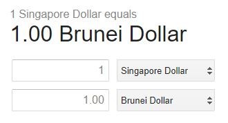 singapore brunei exchange rate