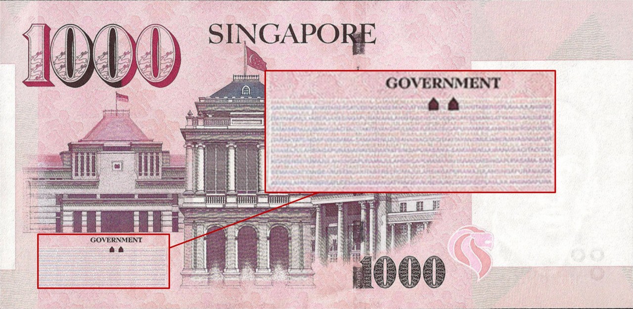 singapore thousand dollar note microprint