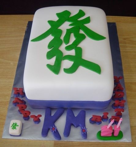 mahjong tile cake