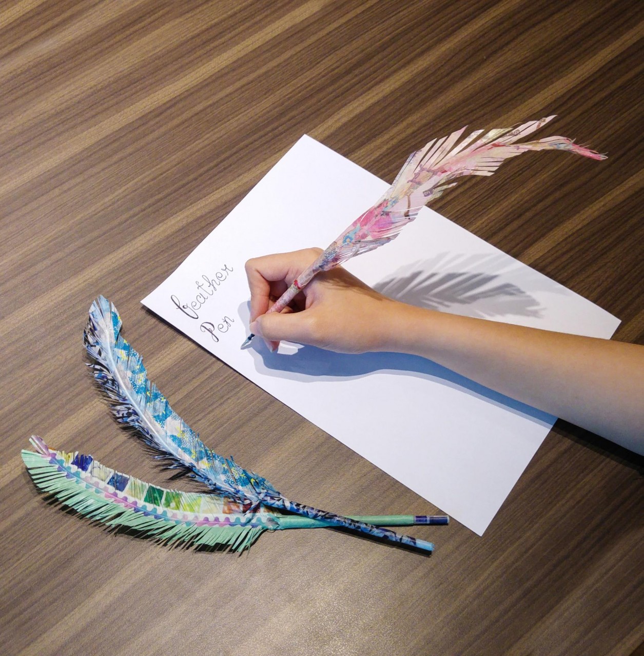 washi tape feather pen course