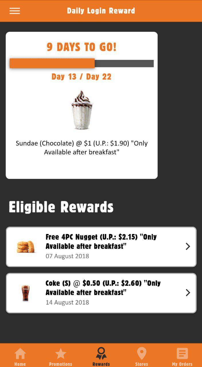 Burger King App - Rewards