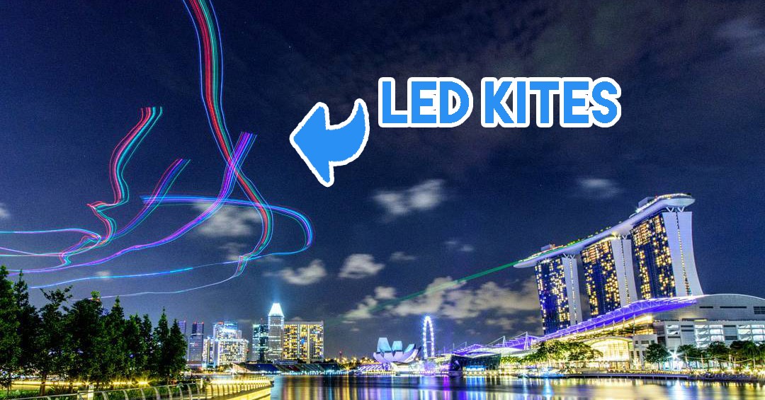 Marina Bay - things to do at night - LED kite flying