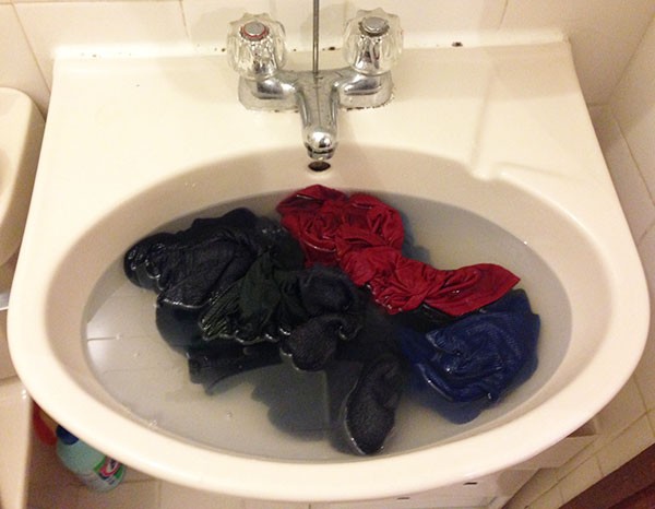 Wash your own laundry in the sink