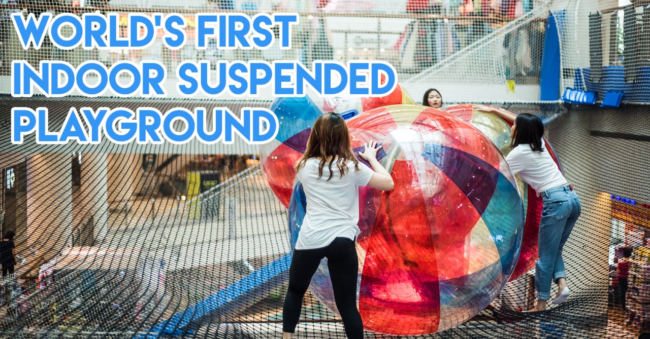 first suspended playground balls net big