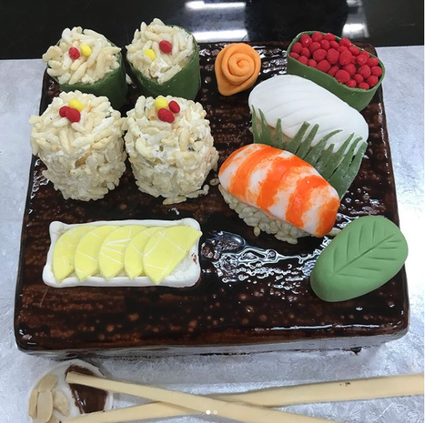 sushi cake sashimi creative culinaire