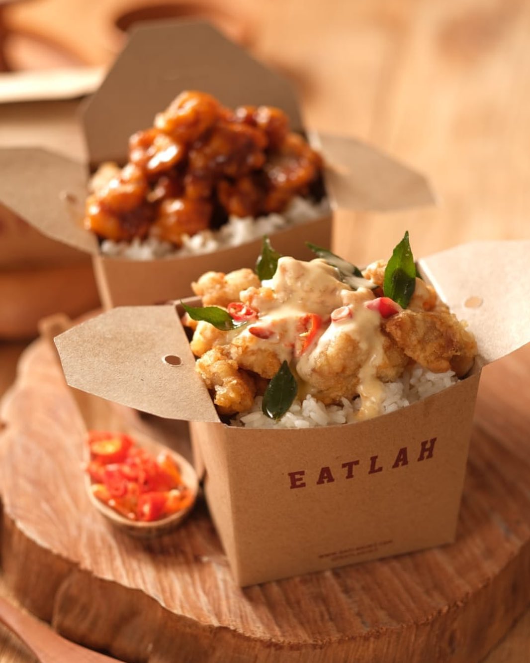 Eatlah salted egg chicken rice Jakarta boxed meals