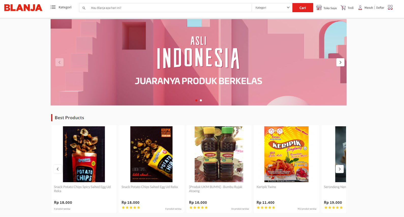 Blanja Indonesian online shopping website