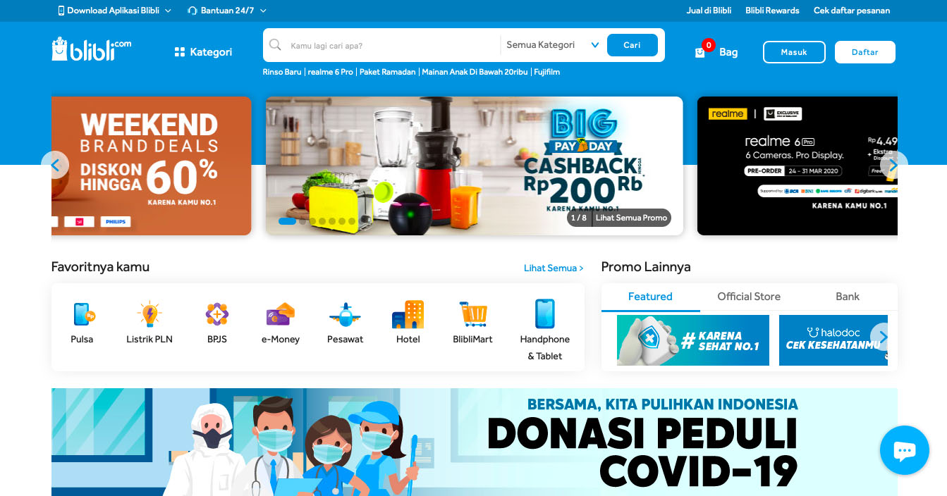 Blibli Indonesian online shopping website
