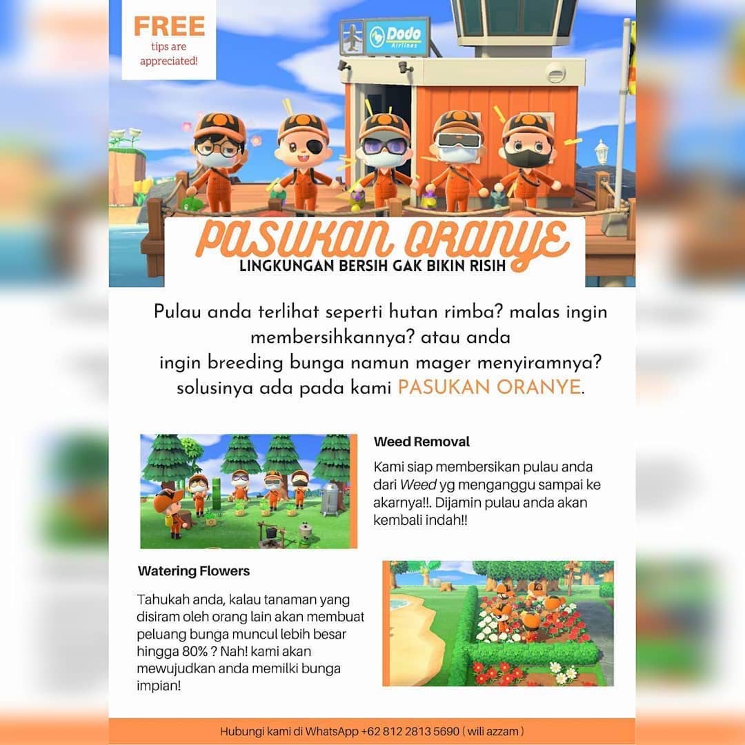 Pasukan Oranye Animal Crossing New Horizons flyer
