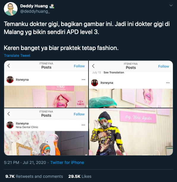 Indonesians' DIY PPE - Tweet