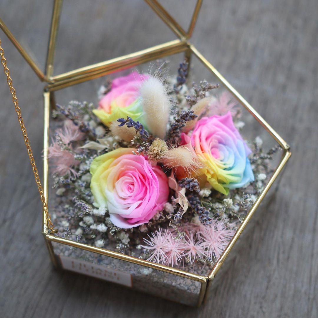 rainbow glass box by liliane florist