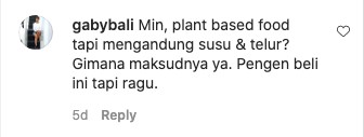 starbucks indonesia plant-based menu comment 1