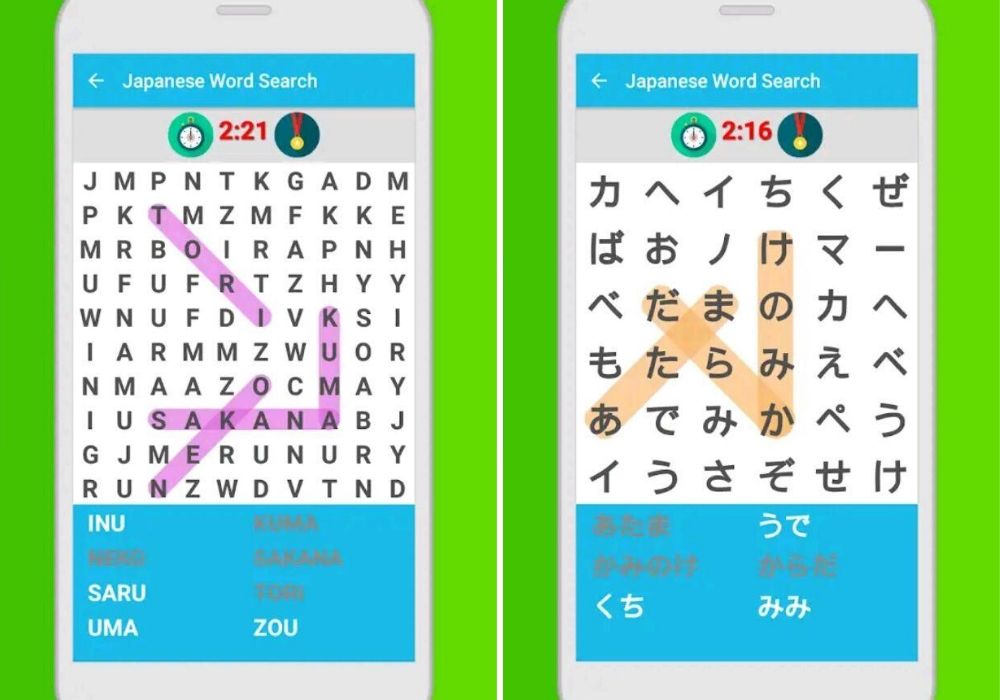 Japanese word search game