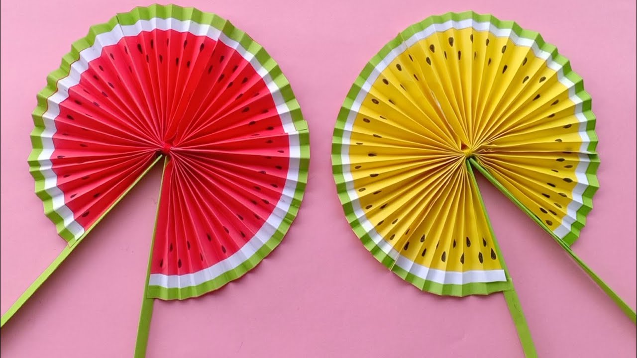 Japanese Craft Ideas - Watermelon Paper Fan