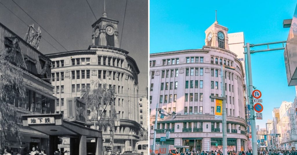 Japan Then And Now - ginza then and now