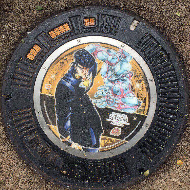 Pokemon manhole covers - manhole cover featuring anime series Jojo's Bizarre Adventure