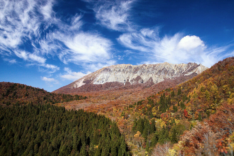 Mountains in Japan - mount daisen in autumn