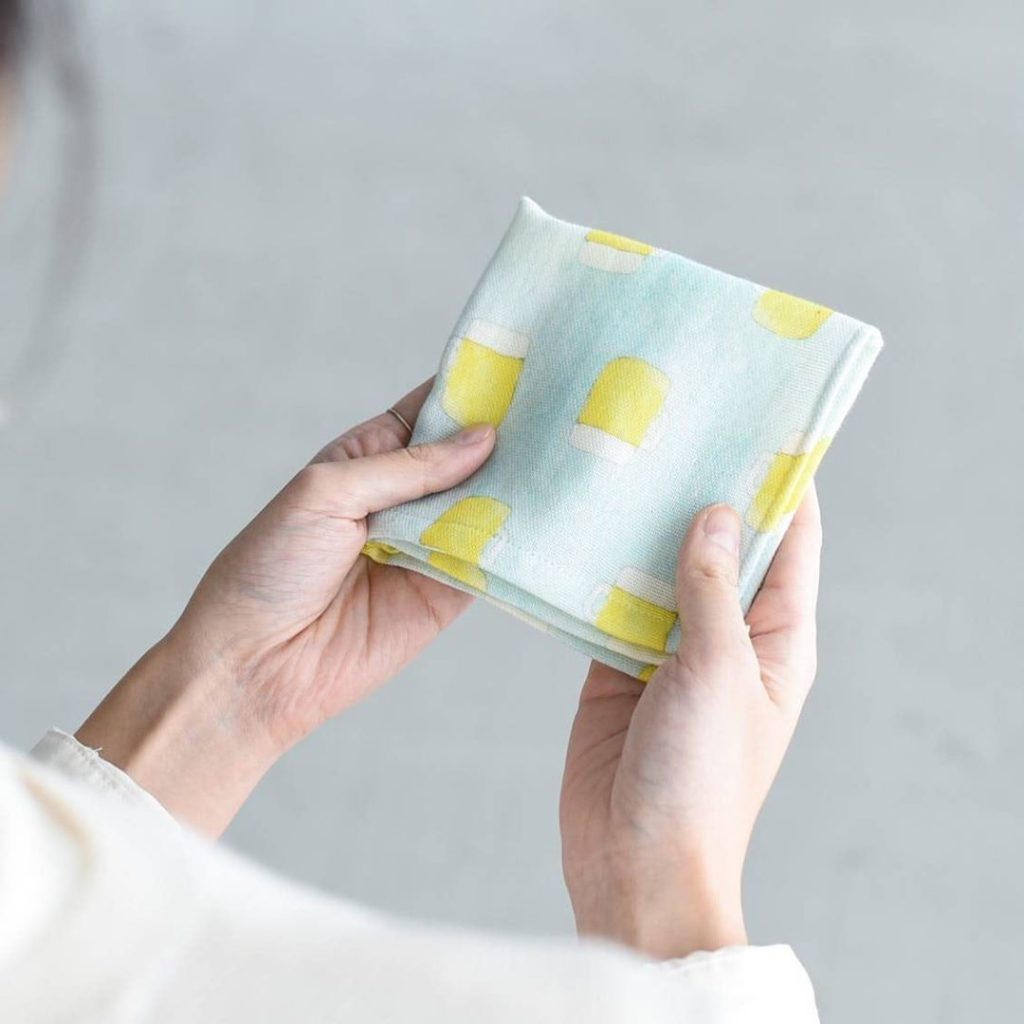 Japanese sustainable habits - woman holding a handkerchief