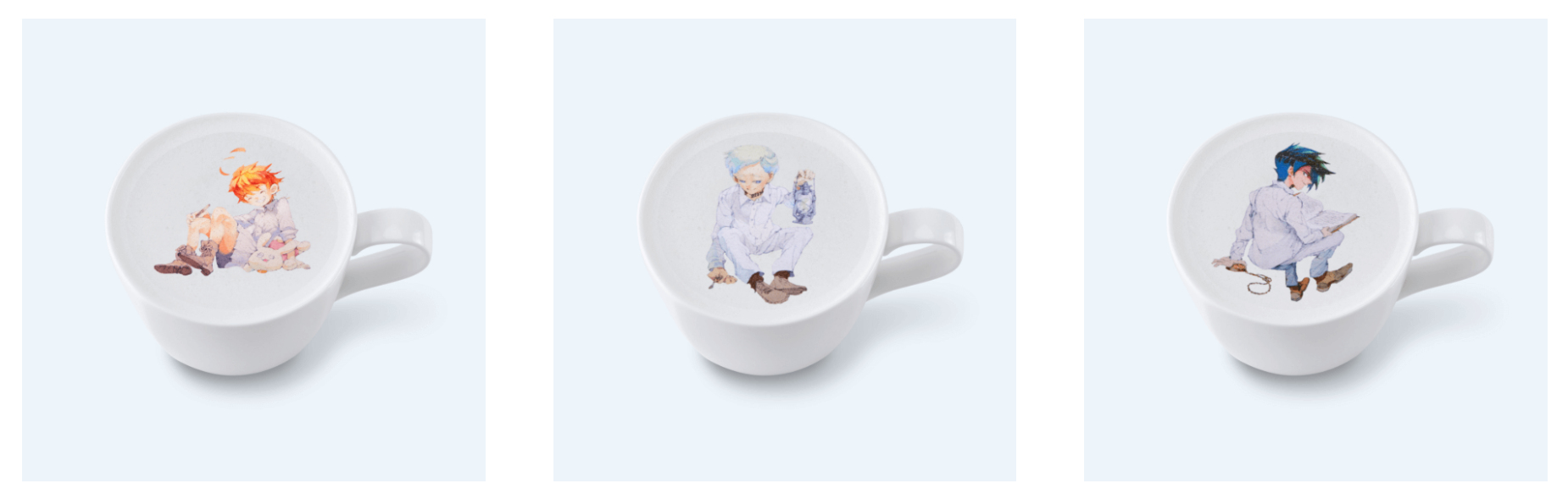 The Promised Neverland Exhibition 7 - character lattes