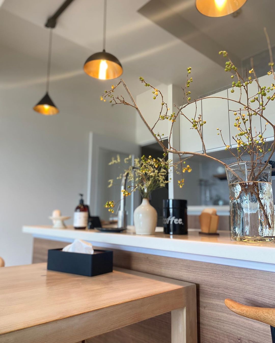 japanese home decor - open concept kitchen