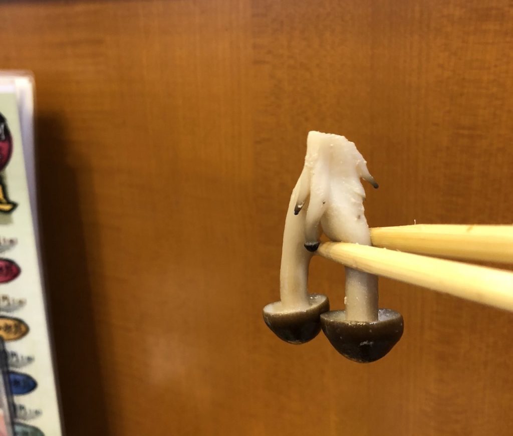 Japanese finds r-rated daikon - shimeji mushroom