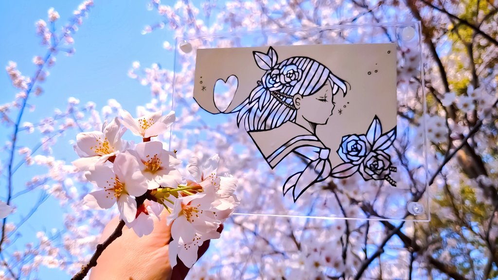 japanese papercutting - paper cut art in spring