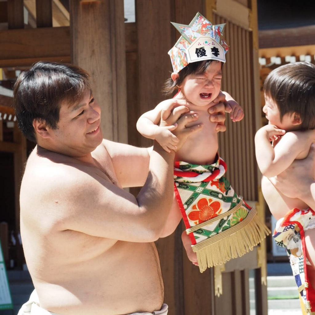 Naki Sumo Baby Crying Contest - 2 babies crying